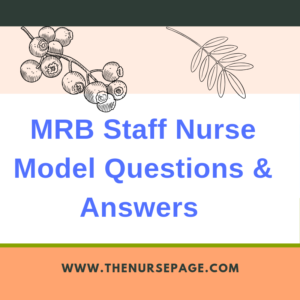 mrb staff nurse model questions