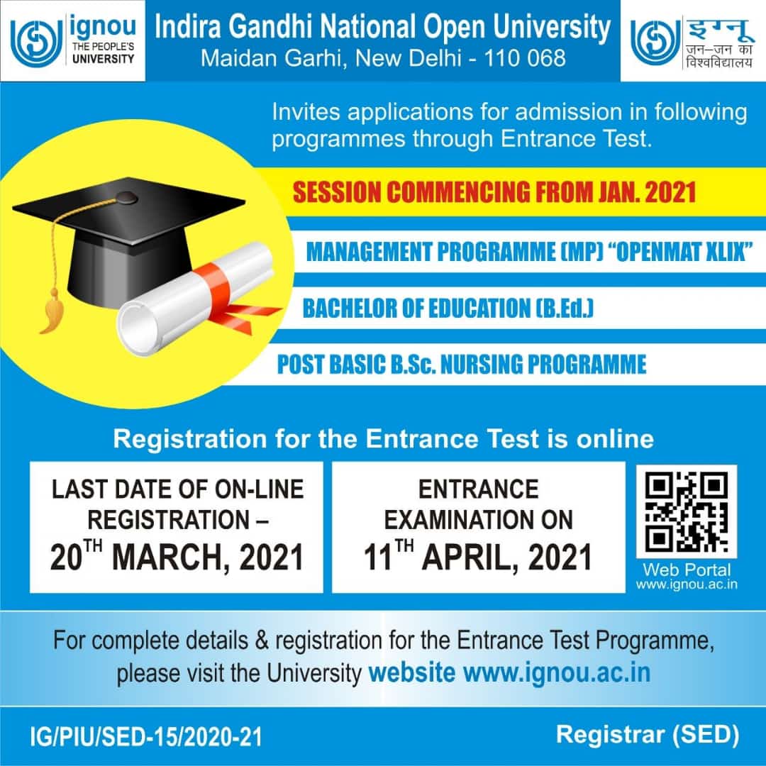IGNOU Post Basic B.Sc. Nursing 2021 Application Invited