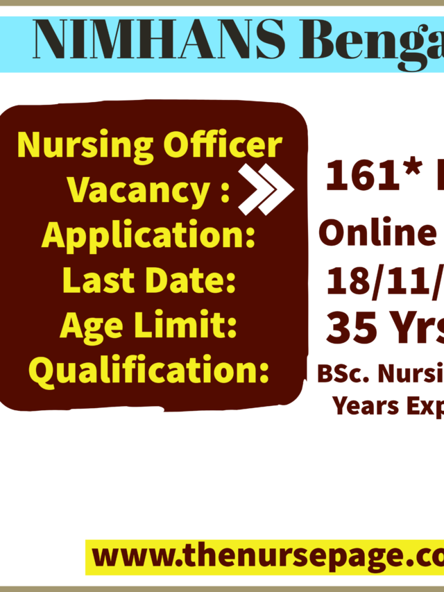 NIMHANS Nursing Recruitment 2023
